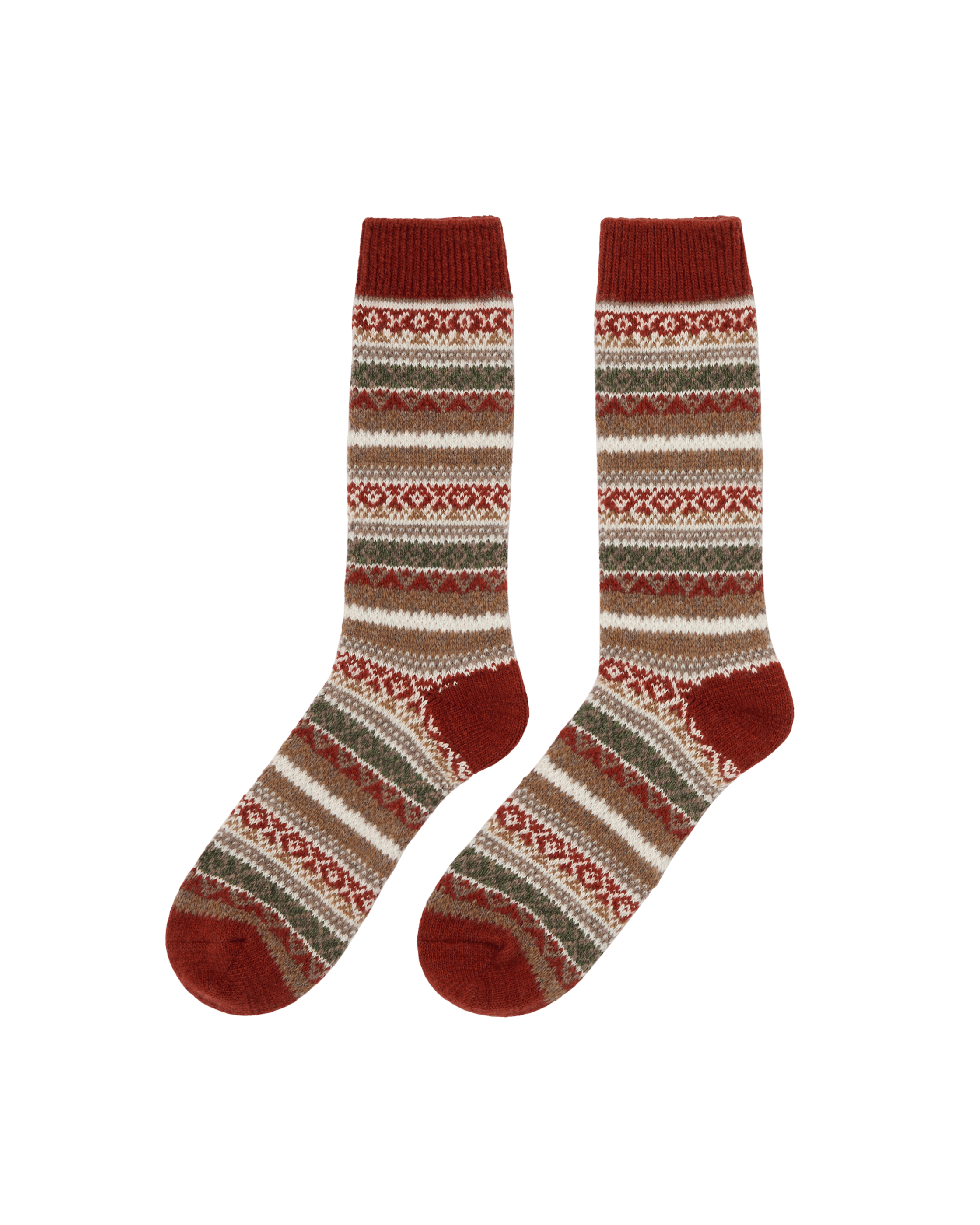 SKAUEN MID CALF SOCKS  179 Burnt Red