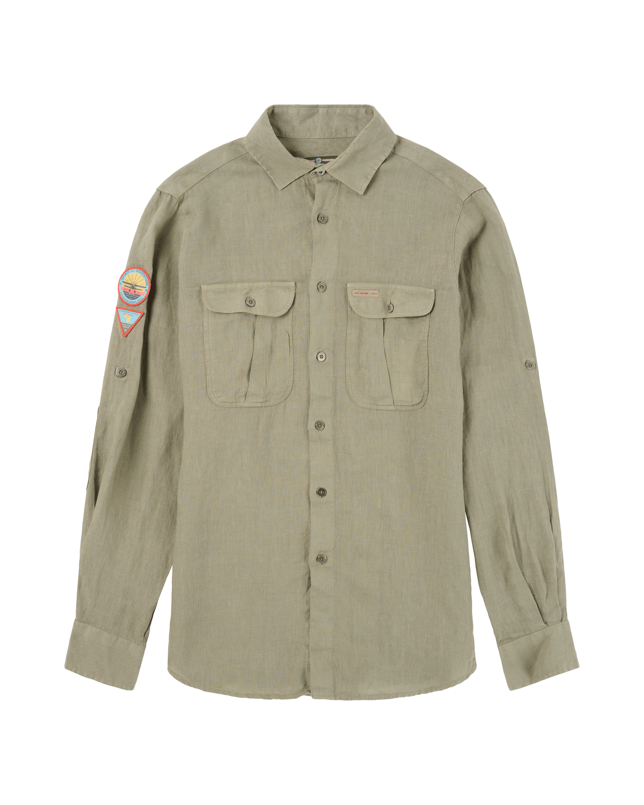 SAFARI LINEN SHIRT MENS  407 Olive Ash