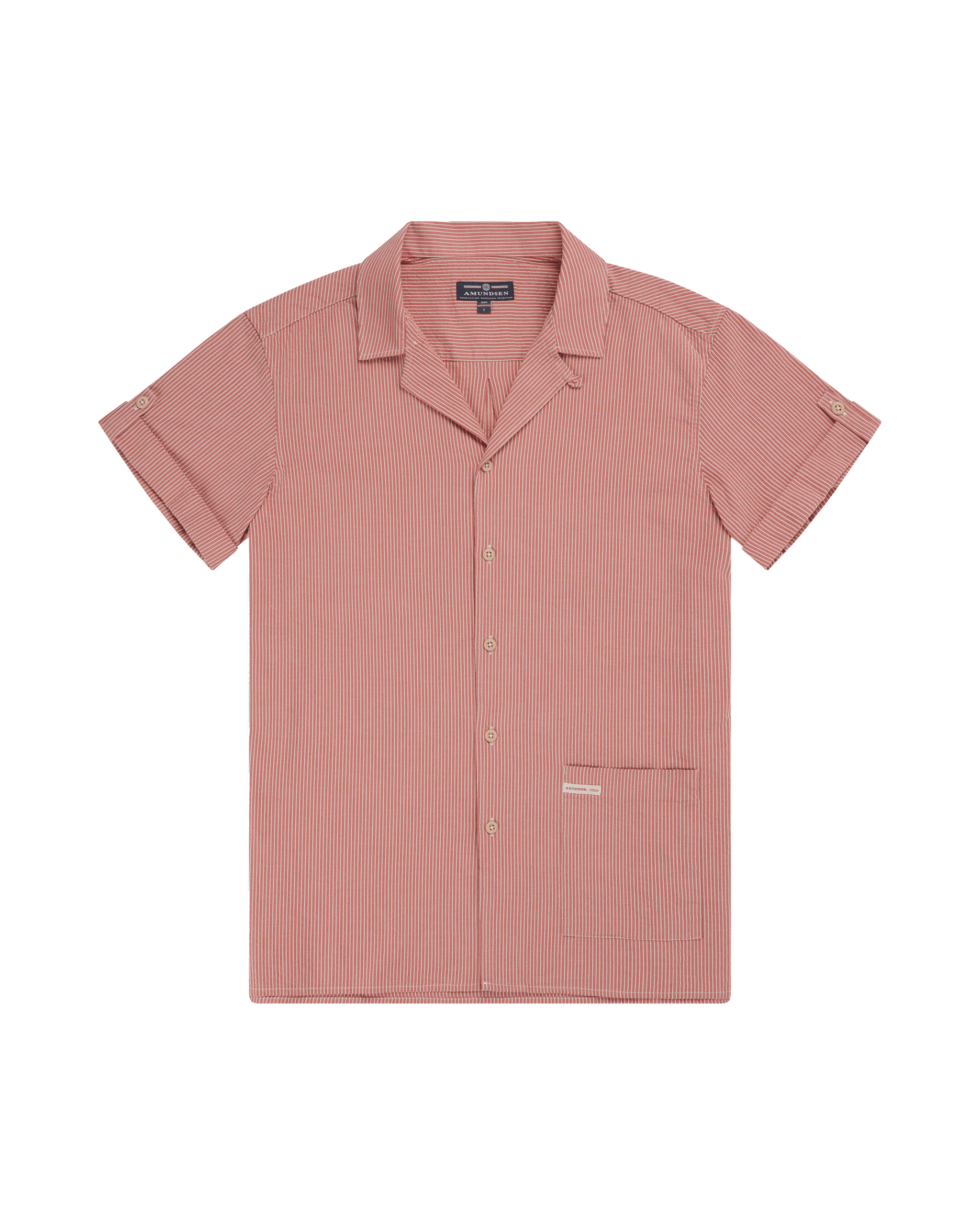 BEACH SHIRT MENS  160 Pinstripe Weathered Red